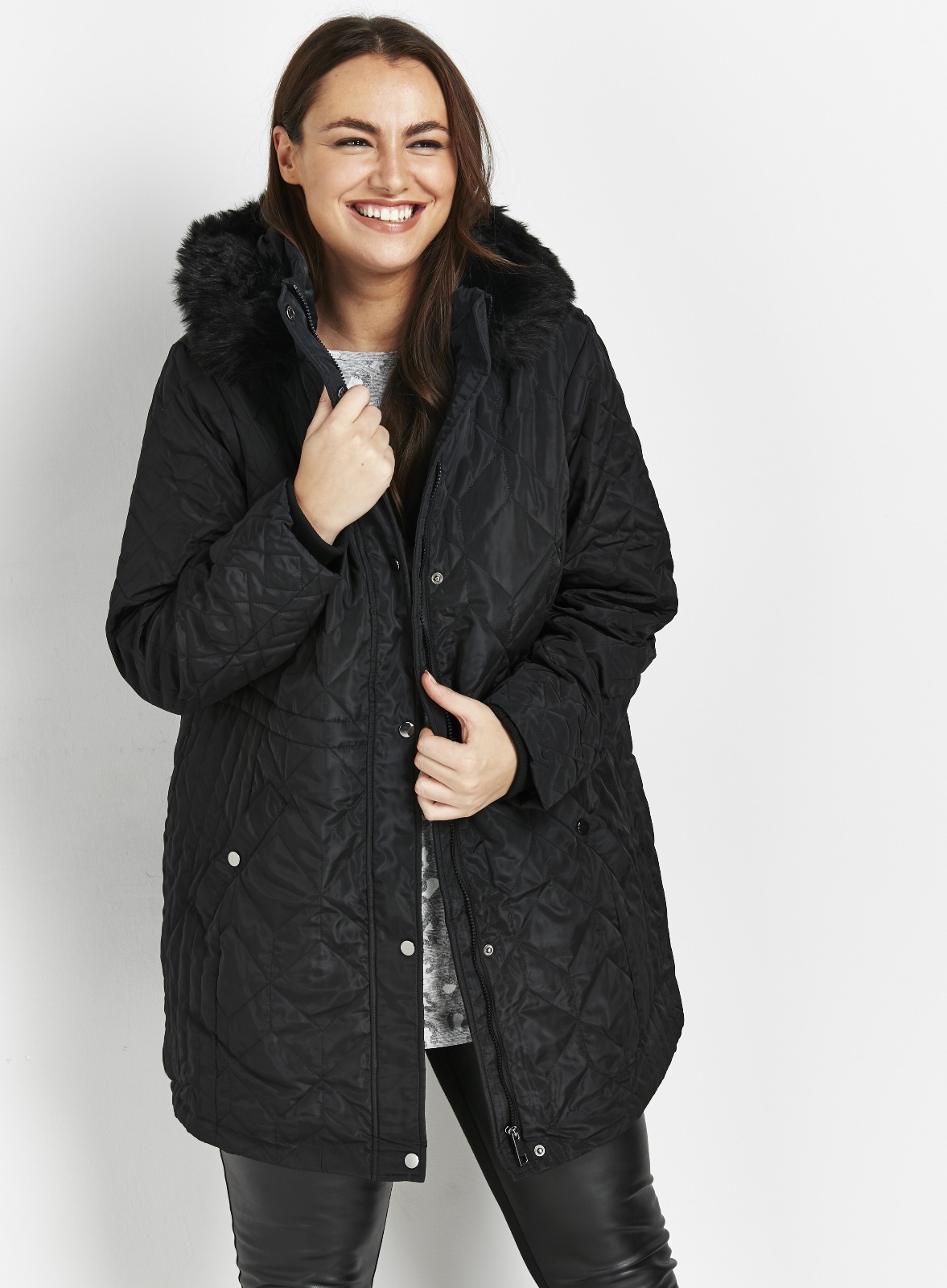 black parka coat size 20