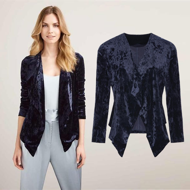 navy waterfall blazer