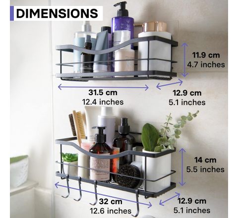 KINCMAX Shower Shelves Self Adhesive Shower Caddy 2-Pack