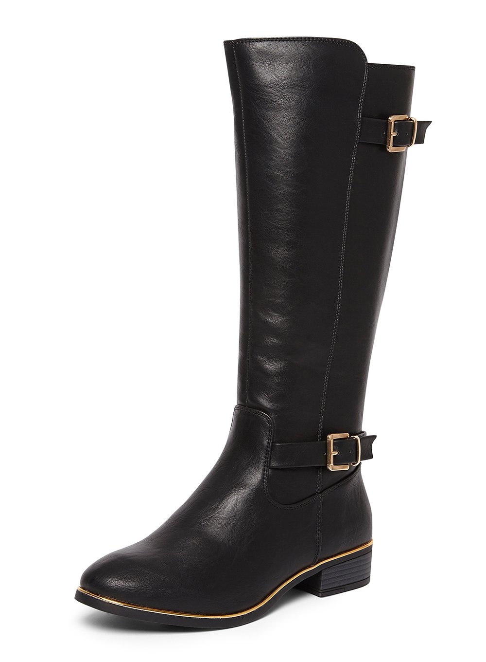 ladies flat black boots size 6
