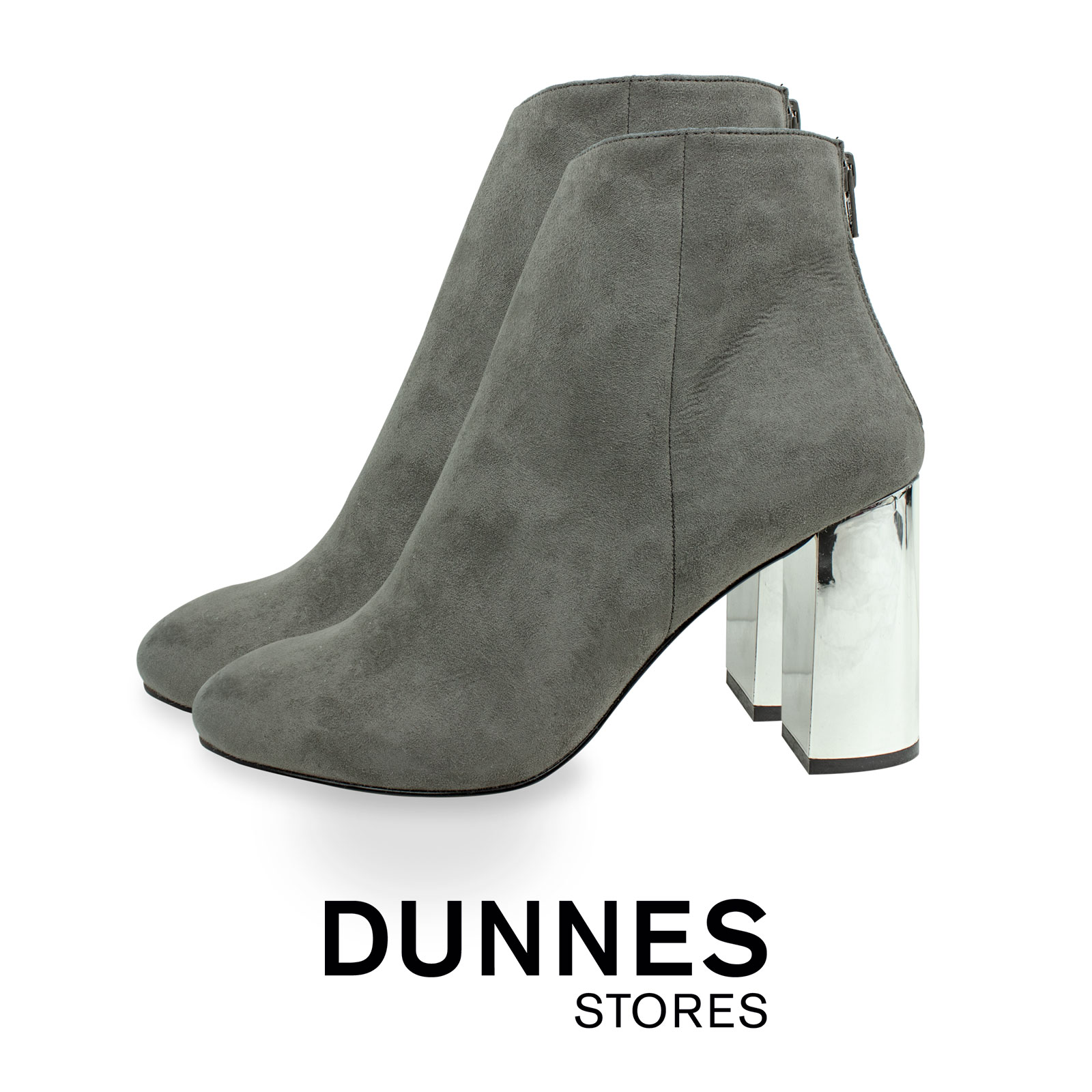 Dunnes Ladies Womens Grey Suedette 