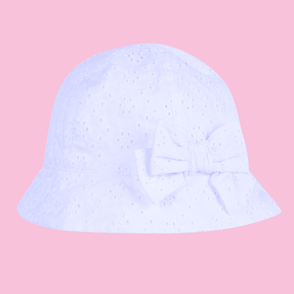 baby girl white sun hat