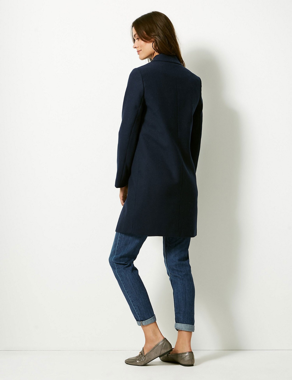 m&s funnel neck coat womens