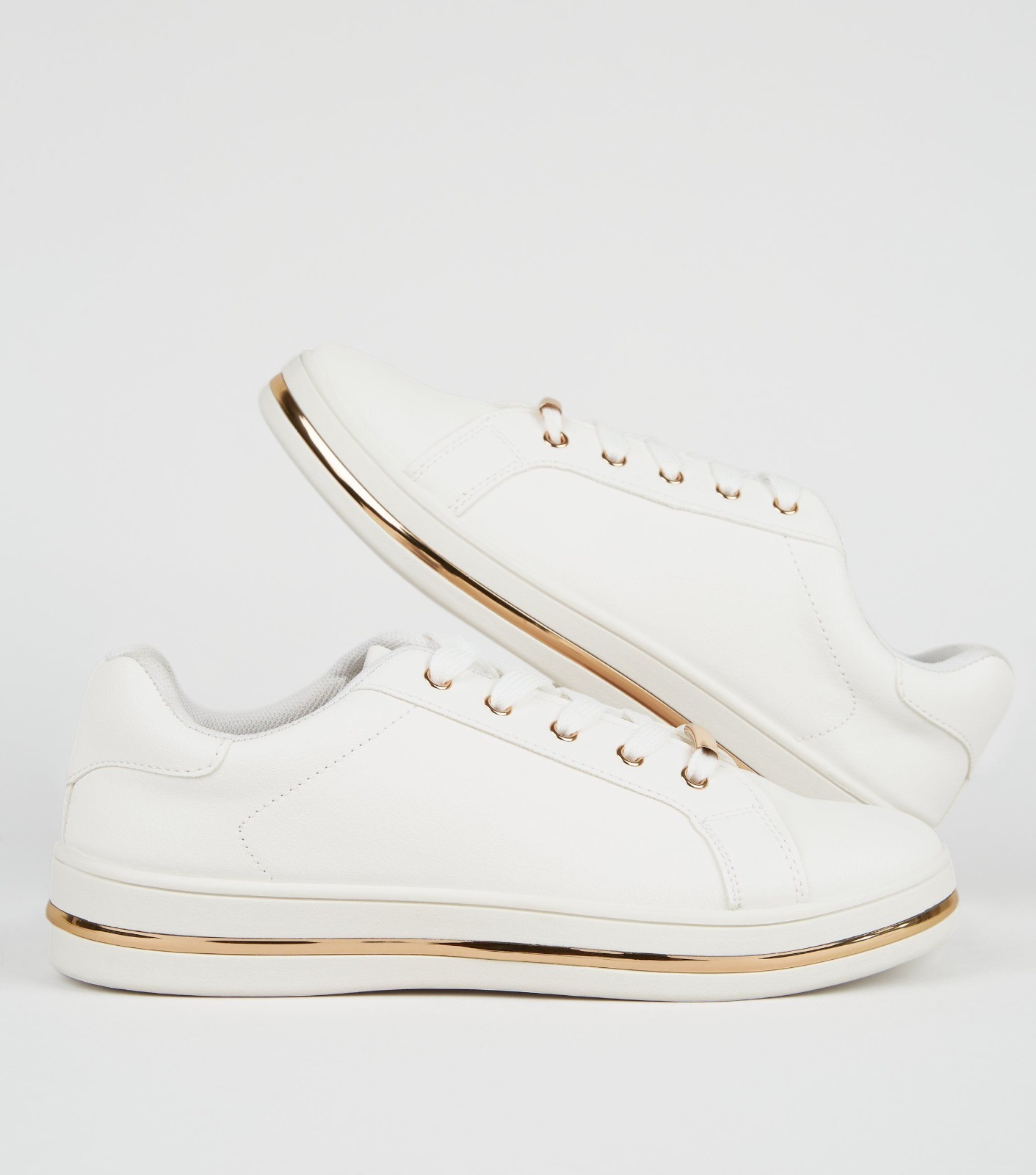 ladies white leather trainers